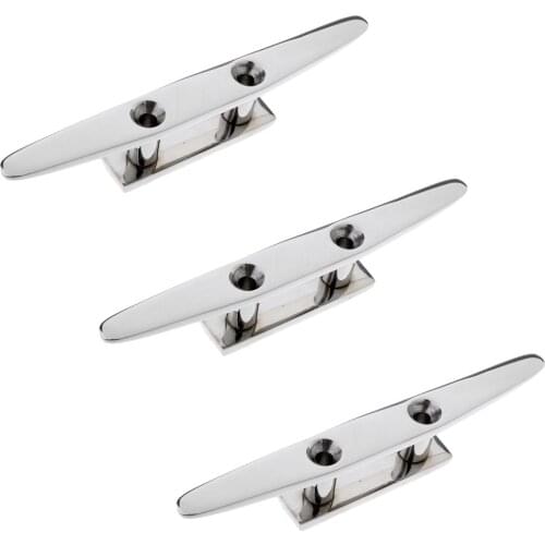 3pcs Boat Cleat 8inch - Mooring Dock Deck Rope Cleat, Stainless Steel for Dock Lines