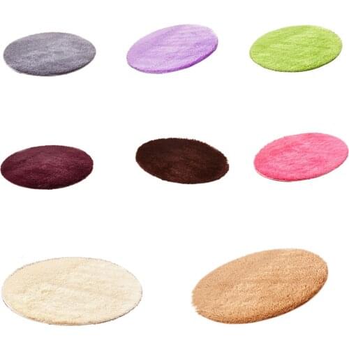 40cm Candy Color Bathroom Floor Mats Short Hair Durable Soft Shaggy Area Round Living Room Bedroom Floor Mat 8 Colors