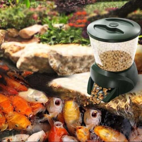 4.25L Automatic Pond Fish Feeder Fish Food Dispenser Digital Aquarium Timer Feeder Tank Food Feeding Machine Auto Fish Feeder