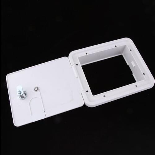 Large Locking Cable Hatch Rectangular Polar White , 7.6 x 6.5 x 5.8 inch