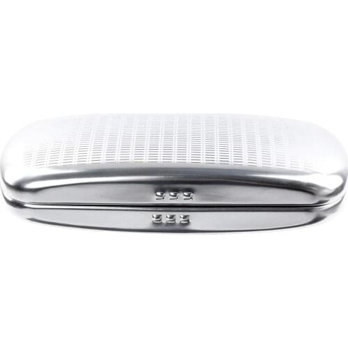 Glasses Case, Aluminum Hard Shell Eyeglasses Case Striped Spectacles Box