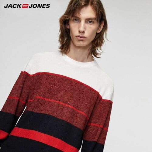 Jack Jones winter mens contrast color round neck pullover knitted 219324524