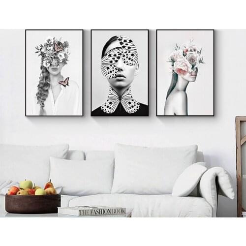 Picture Kids Bedroom Decoration Butterfly Flower Girl Wall Art Canvas Nordic Posters Nursery HD Prints For Baby Room Painting