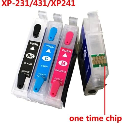 T2971 XP231 XP241 Cartridge For Epson T2971 Refillable Ink Cartridge For Epson XP-431 XP-441 XP-231 With One Time Chips 4 colors