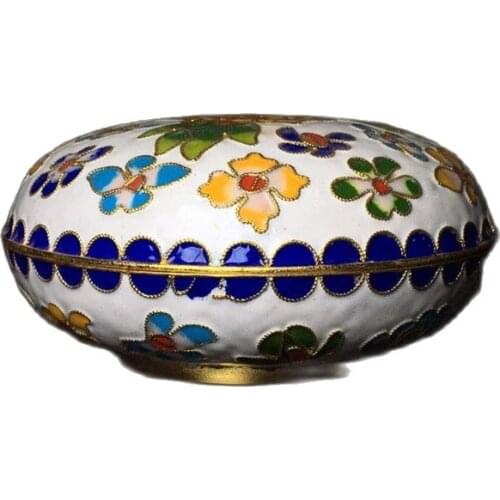 Chinese exquisite Cloisonne pure copper filigree palace jewelry box