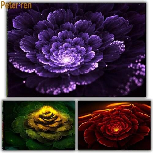 Square mosaic diamond embroidery Digital Art Flowers diamond painting Fantasy flowers handcraft bead embroidery full rhinestones