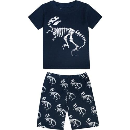 Summer Baby Boys Dinosaur Pajamas Sets Children Cotton Sleepwear Kids Homewear Baby Girls Infantil Unicornio Pijamas for 2-8Yrs