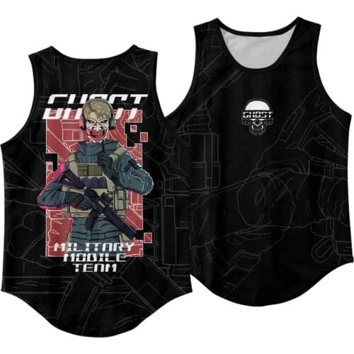 Men Fitness Singlet Sleeveless Print Shirt Muscle Vest Gym Stringer Clothing Tank Top Undershirt