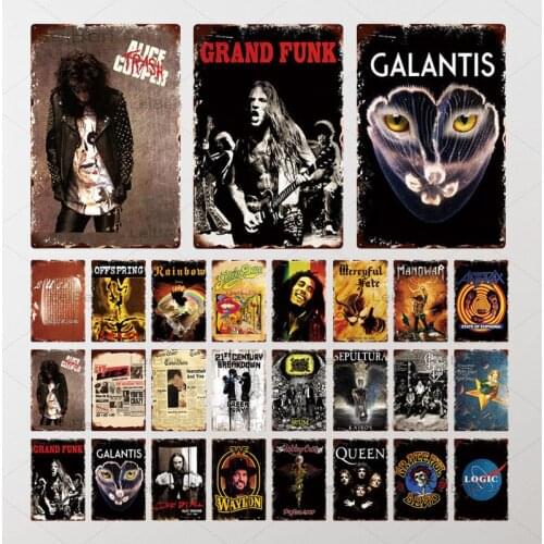 Rock Band Metal Sign Metal Poster Tin Sign Plaque Music Singer Vintage Wall Plate Music Bar Pub Club Wall Decor Retro Home Decor
