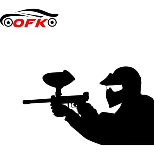 OFK Sniper Rifle Silhouette Gun Car Sticker Vinyl High Quality Decoration Black/Silver 14.1*8.5CM