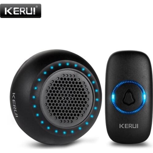 Original KERUI M523 Wireless Doorbell Outdoor Waterproof Button 32 Songs Colorful LED light Home Security Smart Chimes Door Bell