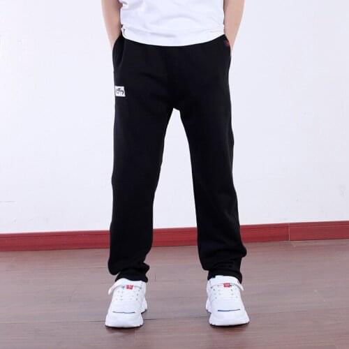 4-18T Boys Winter Pants Plus Velvet Thick Warm Pants For Boy 2021 New Elastic Waist Black Sweatpants High Quality