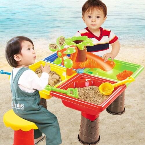 Plastic Sand Table Baby Summer Toys Interactive Beach Water Play Toys Sand Dune Tool for Kids Children Play with Retailed Box