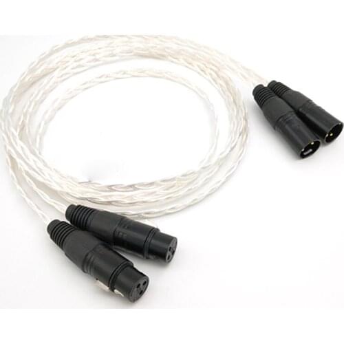Pair 3Ag OCC Silver Plated Audio Interconnect Cable With NEUTRIK XLR Connector Plug