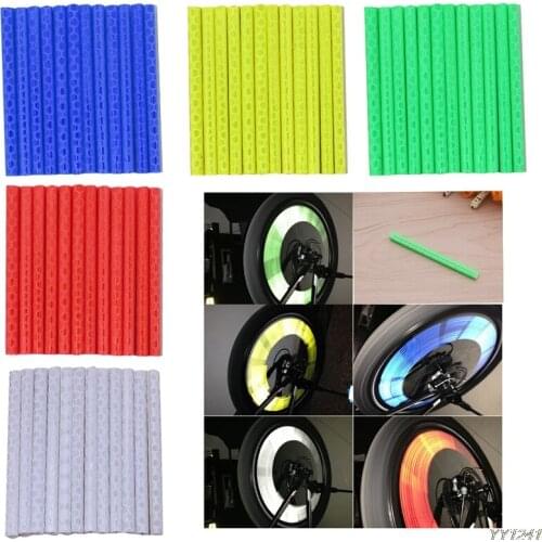 12Pcs Reflector Bicycle Wheel Rim Spoke Bike Mount Warning Light Strip Tube Hot New Arrival
