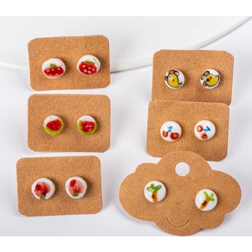 Ceramic Stud Earrings Womens DIY Girl Jewelry Accessories Korean style Cute Colorful Summer Earring Mixed Styles #KZ301