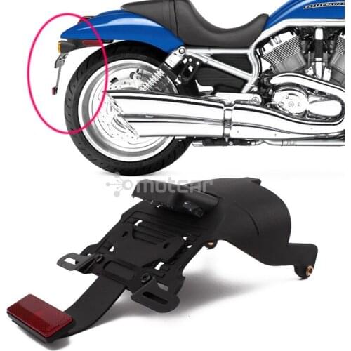 Free Shipping 1pc Motorcycle Rear Fender Mount License Plate LED Light Red Lens For Harley Sportster XL 883 1200 48 04-14 Black