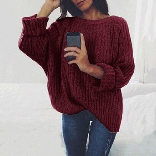 Loose Autumn Sweater Women New Elegant Knitted Long Sleeve Sweater Oversized Warm Female Pullovers Fashion Solid Color Tops