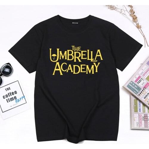 The Umbrella Academy Letter Design Printed Tshirt 90s Popular TV Play Graphic Tee Summer Cotton Breathable Ropa Hombre Camisetas