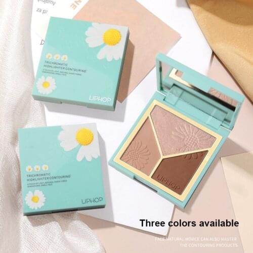 Three-color High-gloss Trimming Plate Matte Shadow Pearly Shimmer Brighten 3D Shaping Makeup Powder Highlighter TSLM2