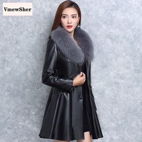 VmewSher Womens Winter Leather Jackets