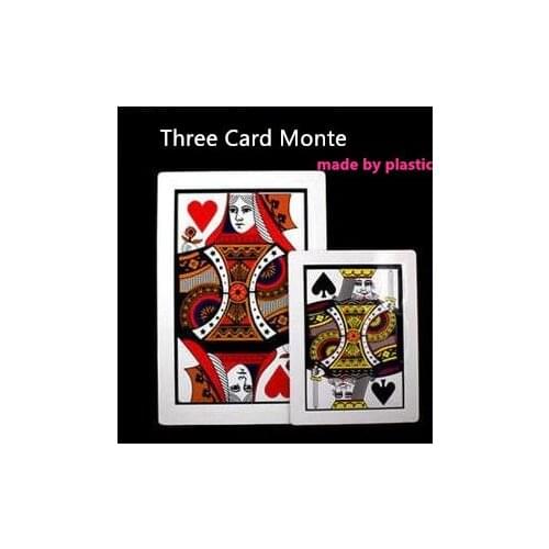High Quality Pvc Material 1 PC Three Card Monte (Q, K) 45*30cm,Magic Tricks,Classic,Illusions,Stage Magic,Fun,Magic Show