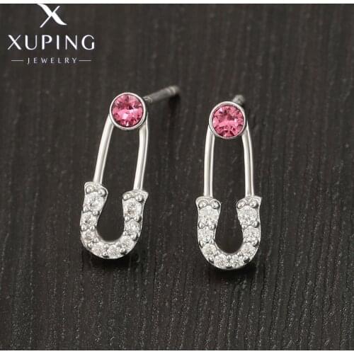 Xuping Jewelry Fashion New Arrival Rhodium Color Crystals Earrings for Women Girl Party Gift A00605238