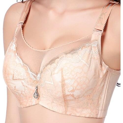 2017 New High Quality Womens Bra Plus Size Push Up Adjustable Ultrathin Larger Chest Bra 36-44 DE Size Free Shipping 3294