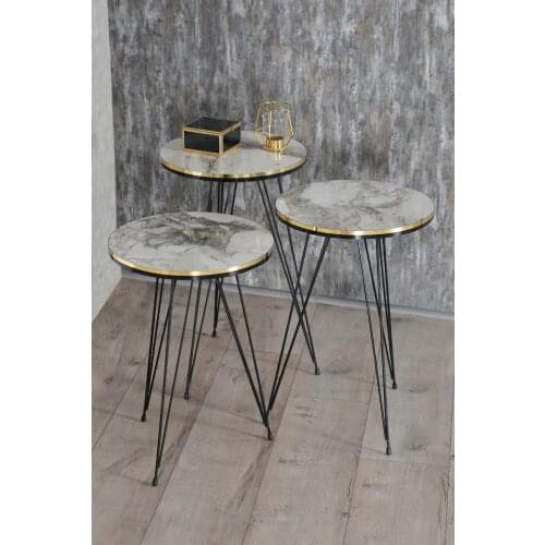 Zigon Coffee Table Black Wire Foot Double Gold Ephesus