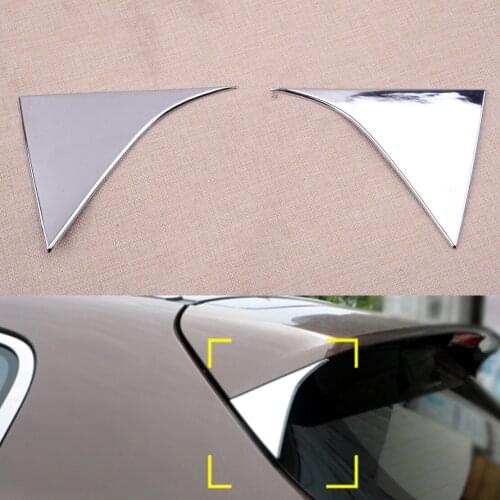 1 Pair Silver Chrome Car Rear Window Side Spoiler Trim Cover Fit For Kia Sportage QL 2017 2018 2019 2020 Accessories