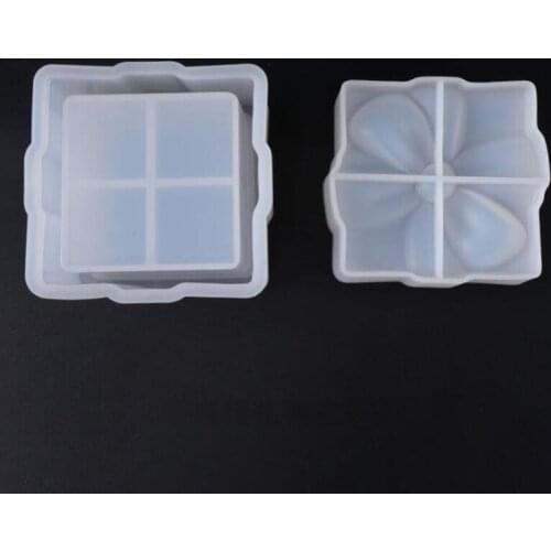 1PCS Square Bow Gift Box Transparent Silicone Mould DIY Crystal Epoxy Adornment Storage Box Mould