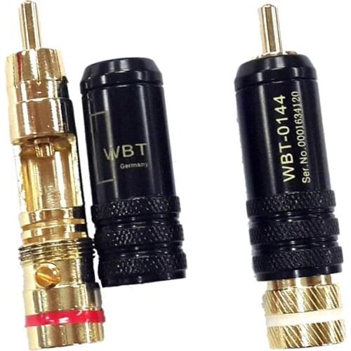 1pc Gold plated RCA plug lock Soldering Audio/Video plugs Connect WBT-0144 Plug Random color