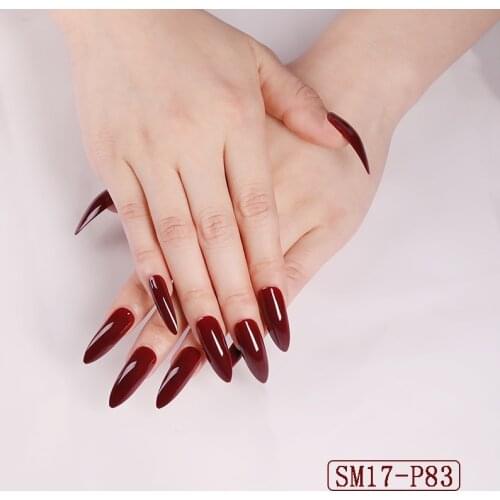 24Pcs Extra Long False Nails Tip Colorful Stiletto Tips Sharp End Stilettos Fake Nail UV Gel Manicure Easy Wear Artificial Nails