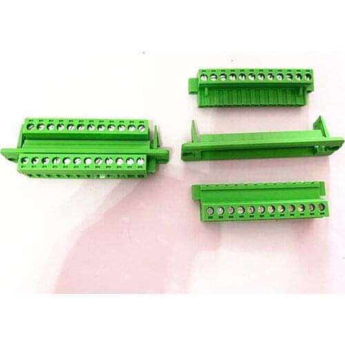 5sets pitch 5.08mm-20p/21p/22p/23p/24p green through the wall pluggable male and female plug-in copper terminal connector
