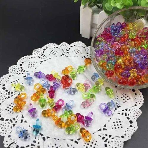 50pcs Pink Blue Mini Pacifiers for Girl Baby Shower Party Favor Cake Girl Party Game Decoration Wholesale Pacifier Miniatures