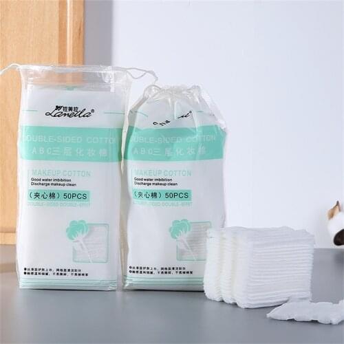 50 Pieces Thickened Non-Woven Fabrics Cosmetic Cotton Makeup Remover Fine Cotton Pads Face Cleaning Skin Care Nail Wipes E1021