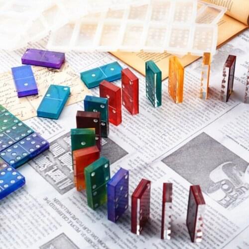 7 Pcs Dominoes Epoxy Resin Mold Domino Game Toys Silicone Mould DIY Crafts Ornaments Jewelry Casting Tools