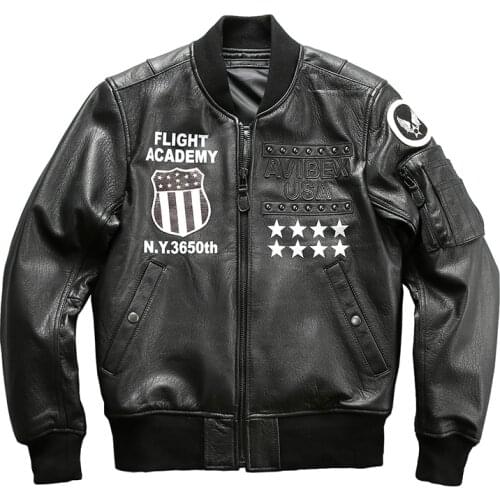 A109 Read Description! Asian Size Super Quality Air Force Flight Pilot Genuine Goat Leather Rider Jacket