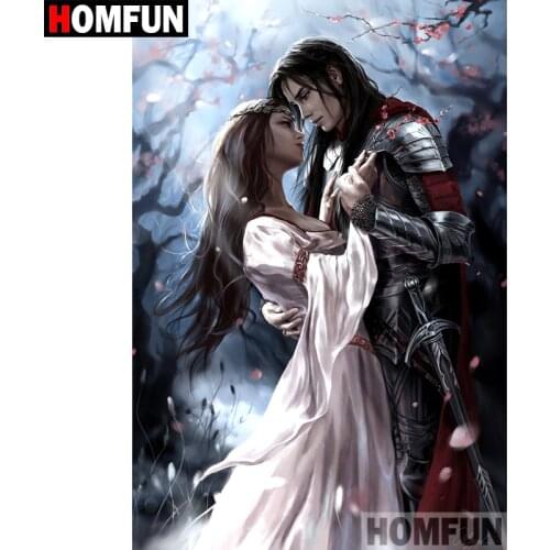 HOMFUN 5D DIY Diamond Painting Full Square/Round Drill "Cartoon couple" Embroidery Cross Stitch gift Home Decor Gift A08490