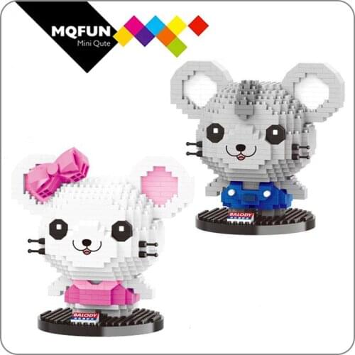 Balody Anime Cartoon kawaii cute mouse 3D Model Mini Diamond Blocks Building bricks educational Toy for Children kids gift