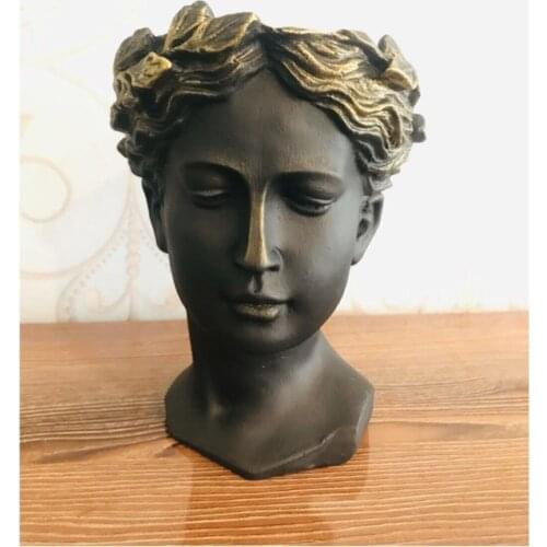 Helen Sculpture Flower Pot Büst 21 X15 Cm Home Decoration Garden Decor tumbled antique greek god 2021 Trend