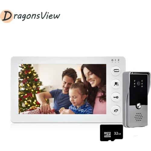 Home Intercom for an Apartment Video Door Phone 7 inch Monitor 1000TVL Doorbell With Camera Night Vision Support Unlock 32G Card