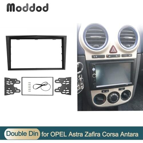 Double Din Radio Fascia for Opel Astra Antara Corsa Zafira Stereo Panel Dash Installation Trim Kit Face Plate Dashboard Bezel