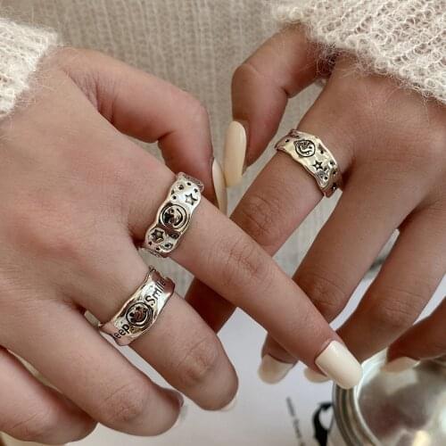 Star ring female simple cold wind fashion Rings for Women Fashion Simple English Letter Birthday Party Jewelry Gifts