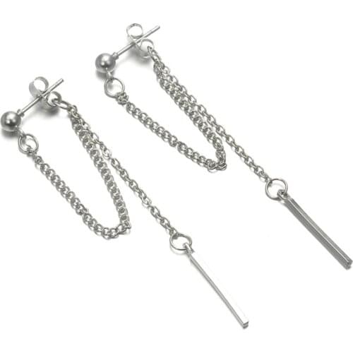 Korean Version Of Jewelry Earrings Tassel Fashion Retro Long Earrings Chain Metal Texture Earrings Wholesale Dangle Earrings