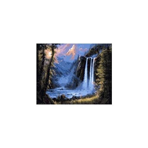MaHuaf-X830 waterfall in the forest landscape painting coloring by numbers digital Hand-painted canvas painting for home decor