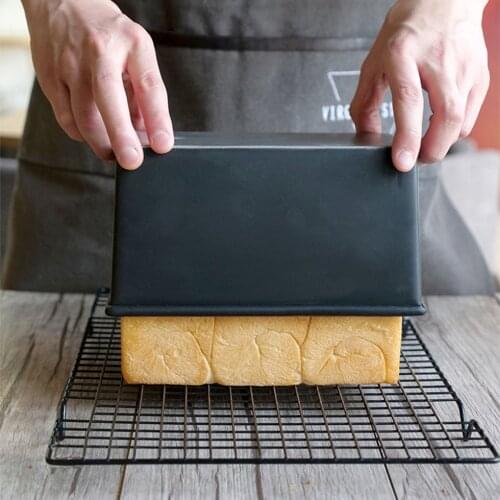 Bread Baking Mold Toast Bread Non-stick Metal Baking Mould Box with Lid and Air-release Holes