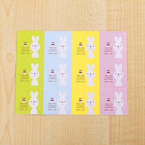Cute rabbit seal stickers special offer four-color dress gift stickers decorative baking sticker D56
