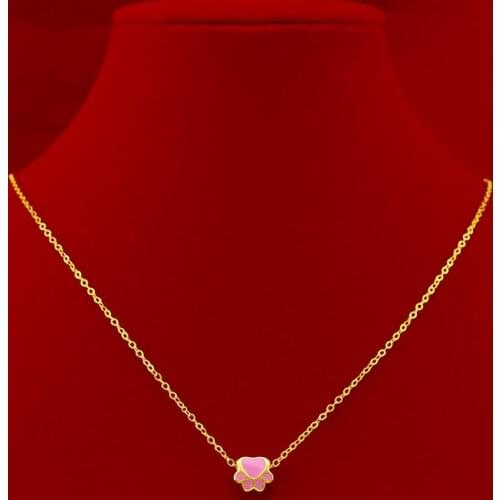 Fashion 14K Gold Pendant Necklace Chain 3D Gold Pendant for Women Adorable Cartoon Claw Pendant Clavicle Necklace Jewelry Gift