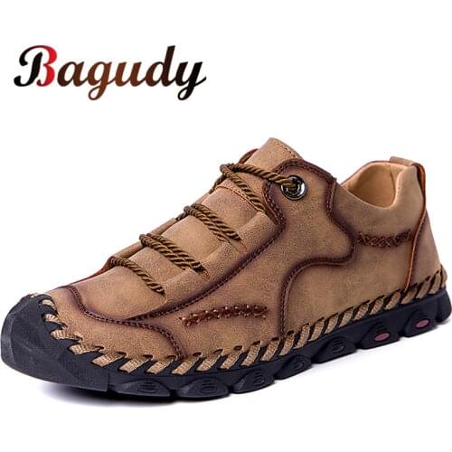 New Split Leather Men Casual Shoes Fashion Hight Quality Moccasins Outdoor Slip on Loafers Autumn Men Flat Shoes Big Size 38-48